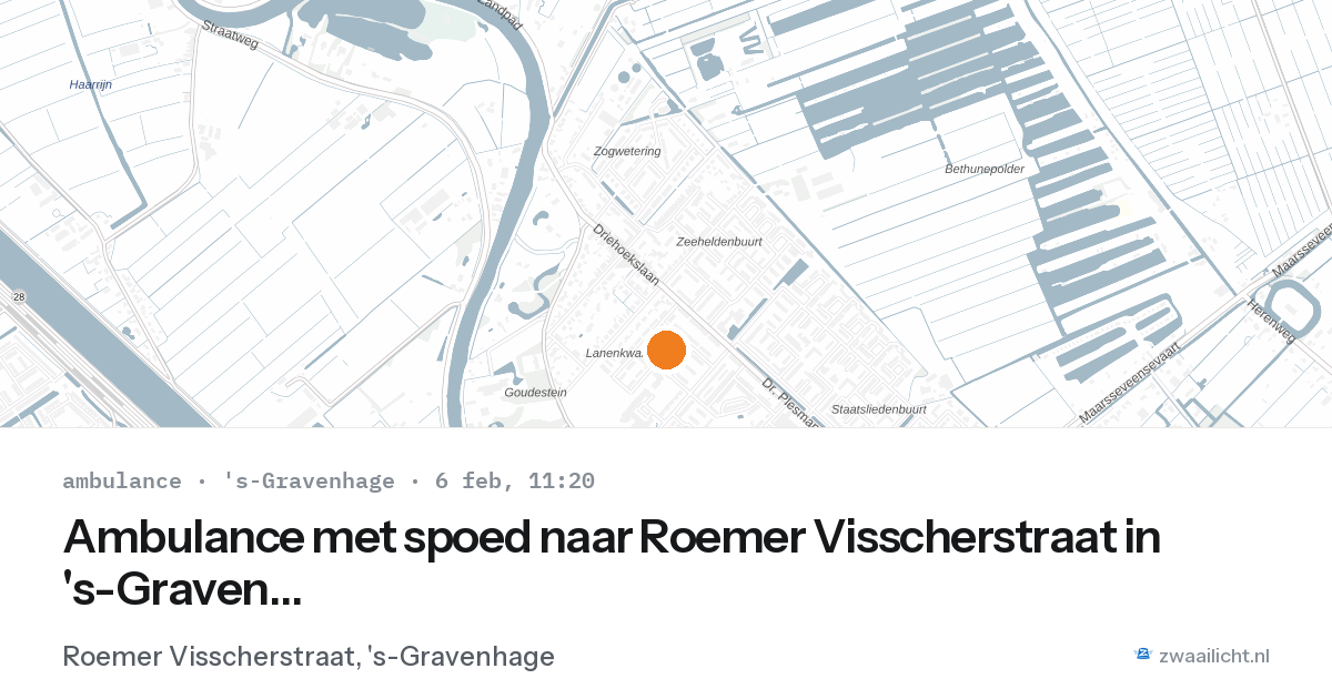 Ambulance met spoed naar Roemer Visscherstraat in 's-Gravenhage — 6 feb 2026