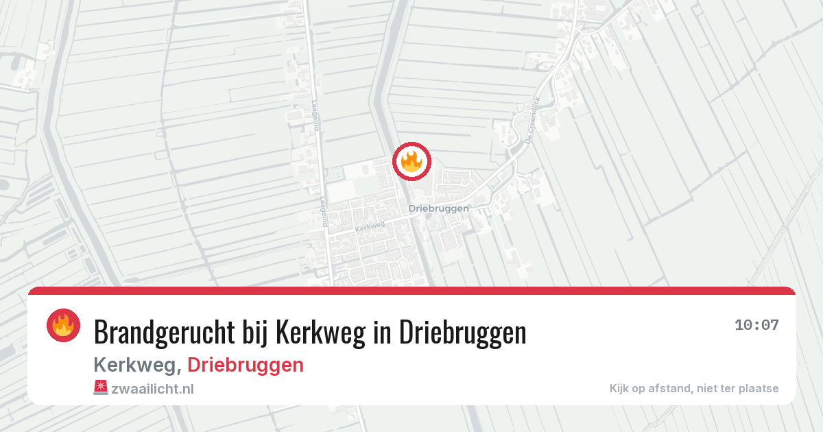 Brandgerucht bij Kerkweg in Driebruggen — 19 mrt 2026