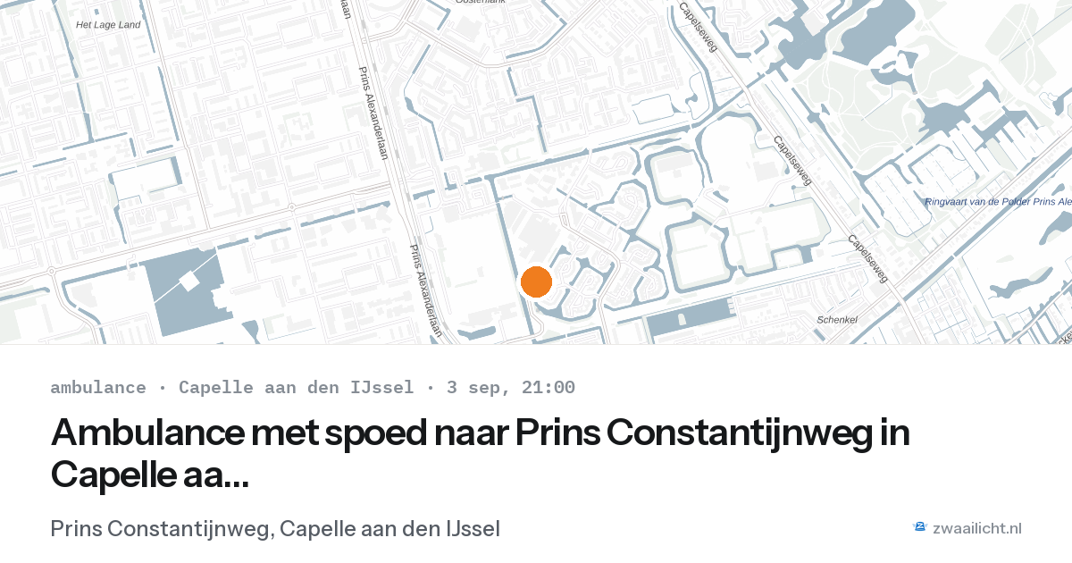 Ambulance met spoed naar Prins Constantijnweg in Capelle aan den IJssel — 3 sep 2026