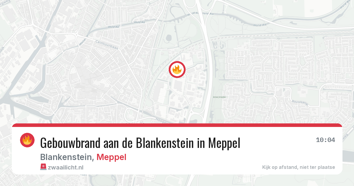 Gebouwbrand aan de Blankenstein in Meppel — 3 aug 2026