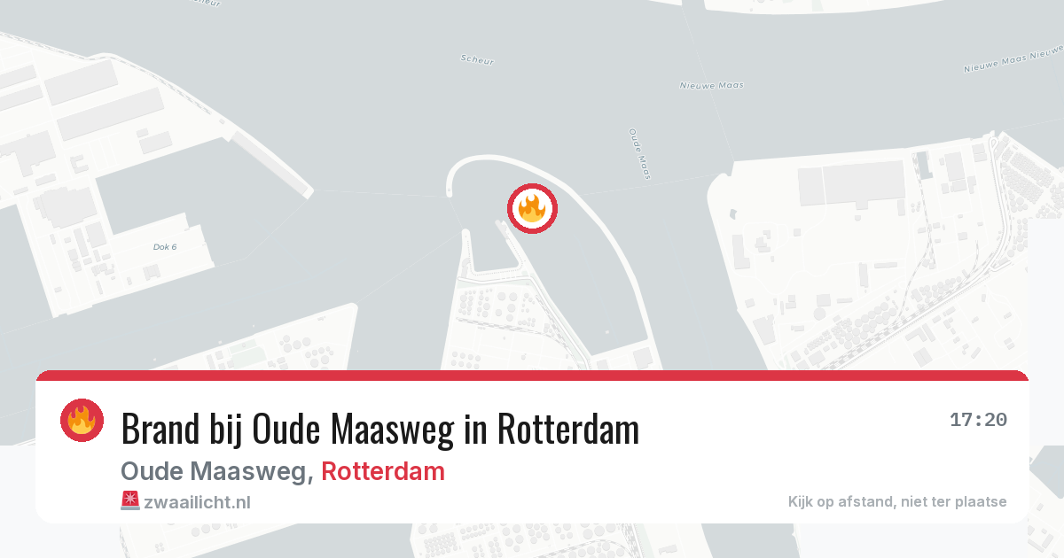Brand bij Oude Maasweg in Rotterdam — 16 jun 2026
