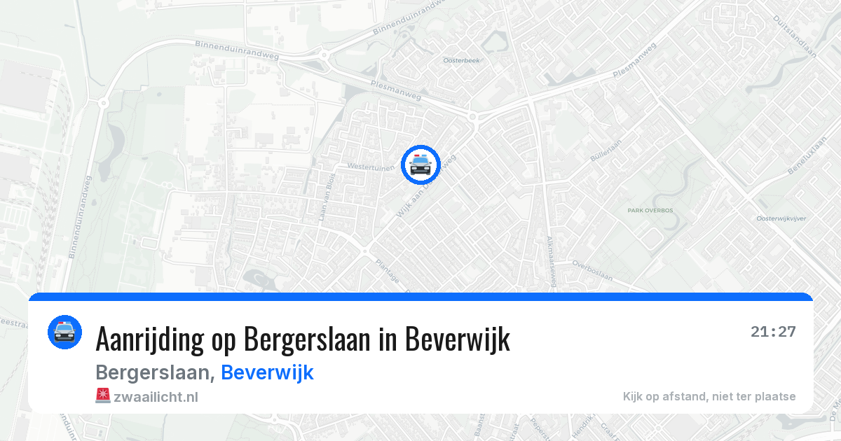 Aanrijding op Bergerslaan in Beverwijk — 31 jul 2026