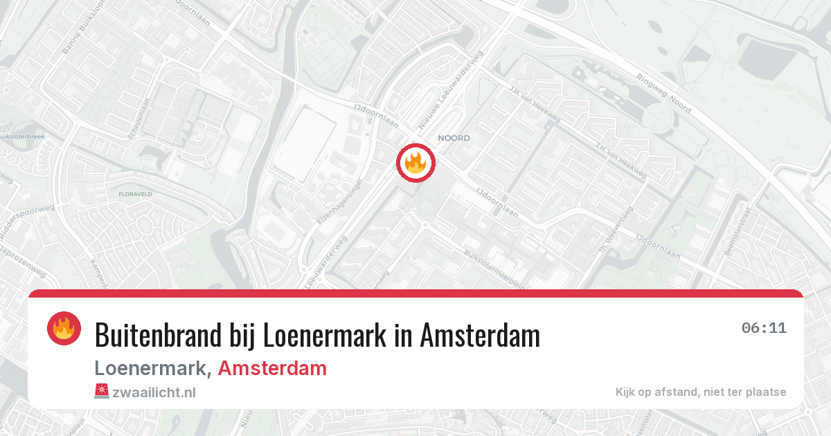 Buitenbrand bij Loenermark in Amsterdam — 4 aug 2026