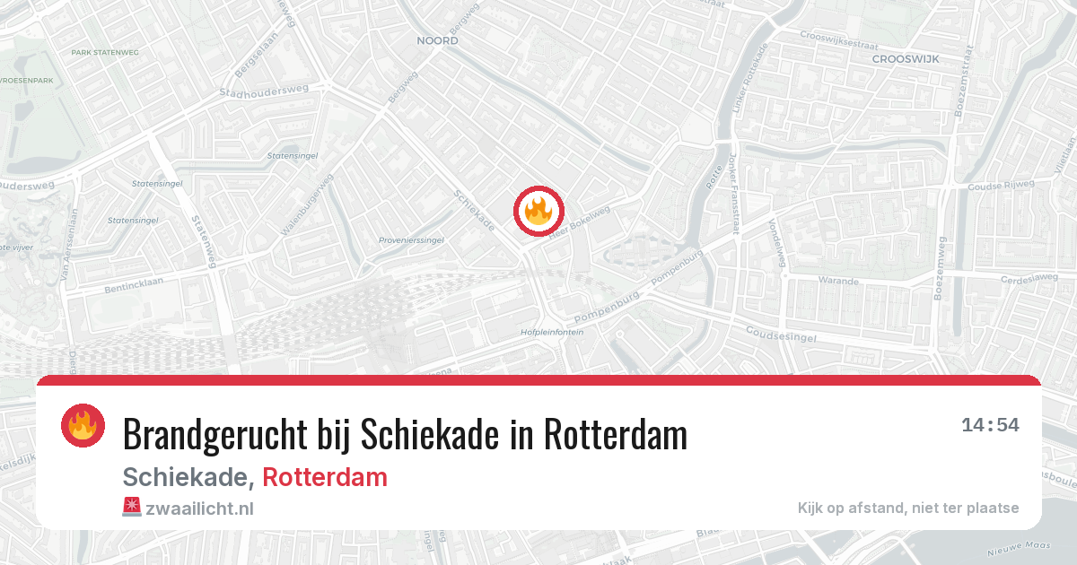 Brandgerucht bij Schiekade in Rotterdam — 20 jun 2026