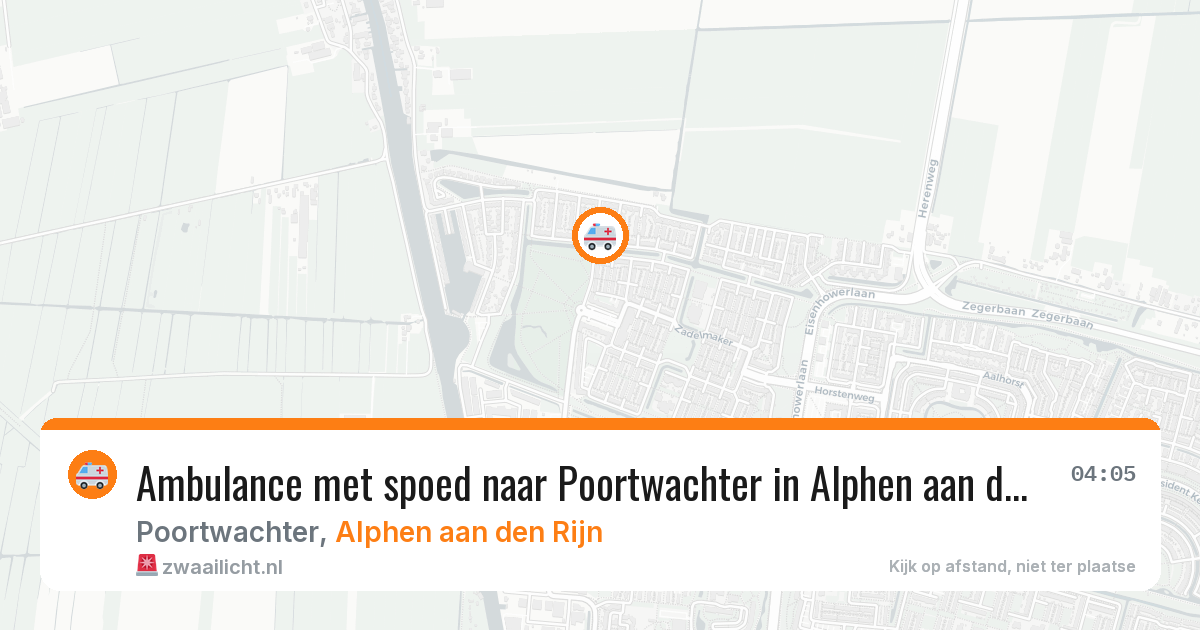 Ambulance met spoed naar Poortwachter in Alphen aan den Rijn — 15 aug 2026