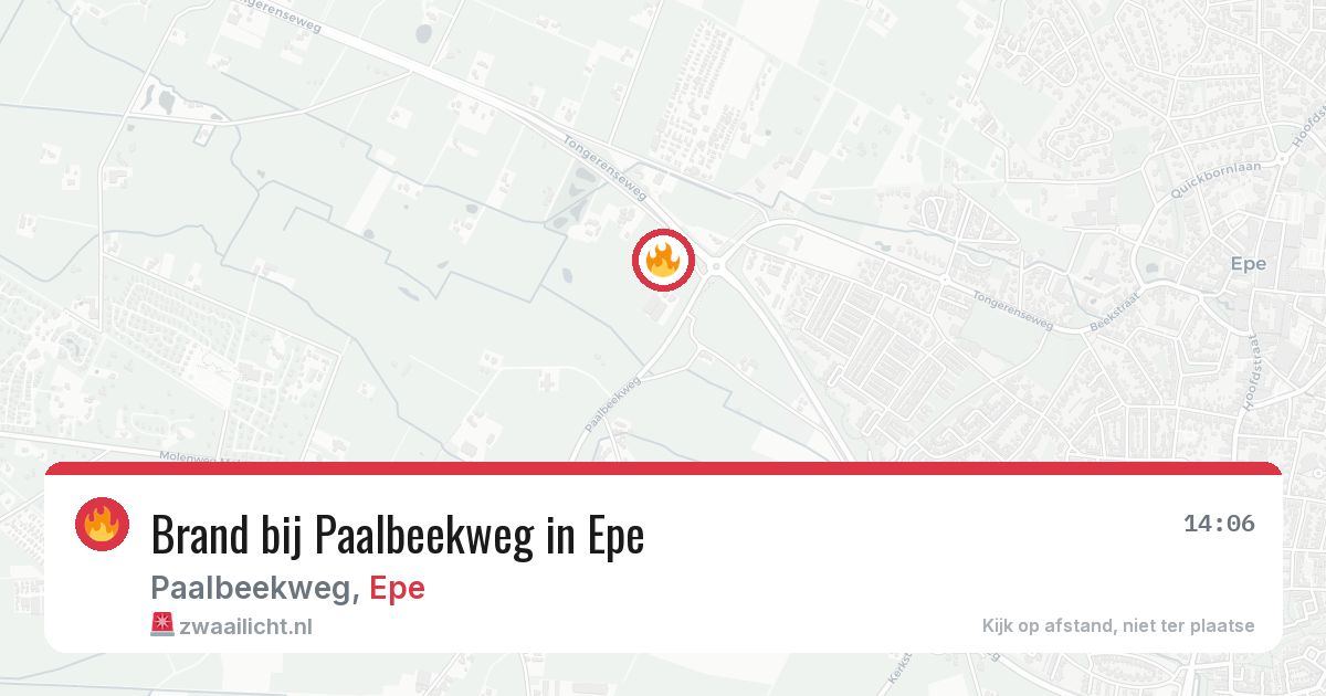 Brand bij Paalbeekweg in Epe — 14 aug 2026