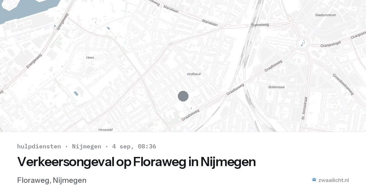 Verkeersongeval op Floraweg in Nijmegen — 4 sep 2026