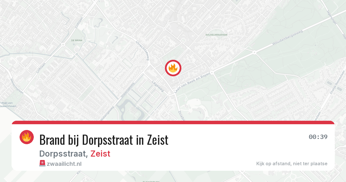 Brand bij Dorpsstraat in Zeist — 9 jul 2026