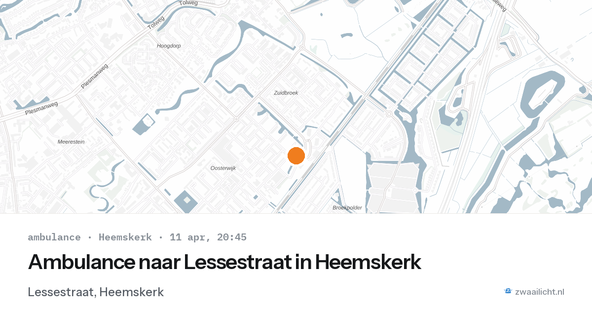 Ambulance naar Lessestraat in Heemskerk — 11 apr 2026