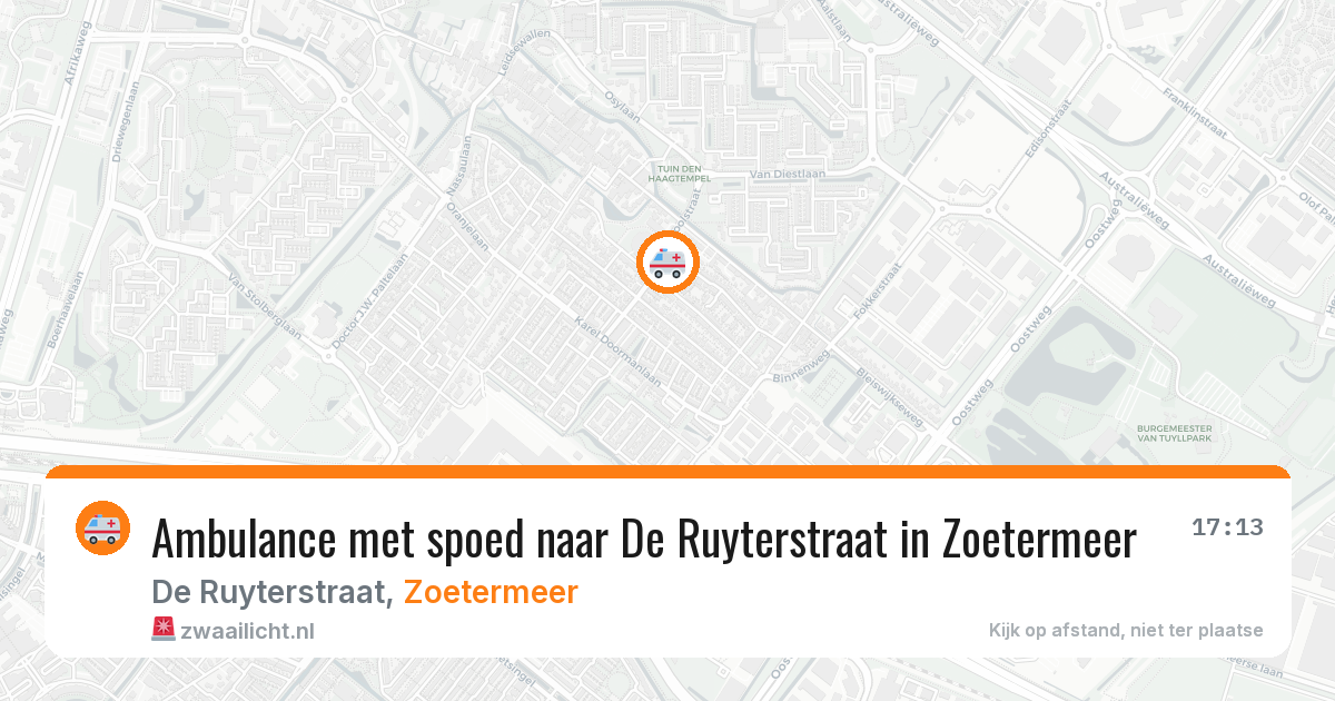 Ambulance met spoed naar De Ruyterstraat in Zoetermeer — 8 jul 2026