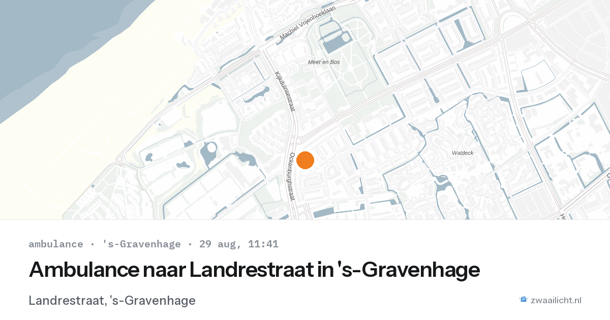 Ambulance naar Landrestraat in 's-Gravenhage — 29 aug 2026