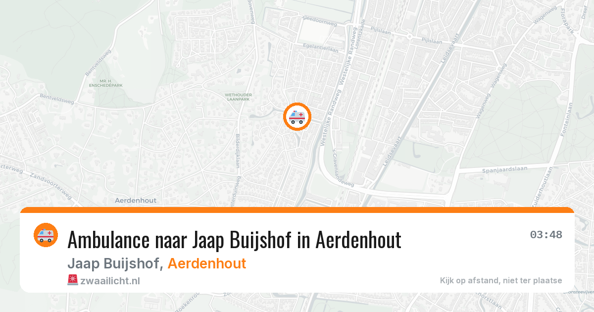 Ambulance naar Jaap Buijshof in Aerdenhout — 7 aug 2026