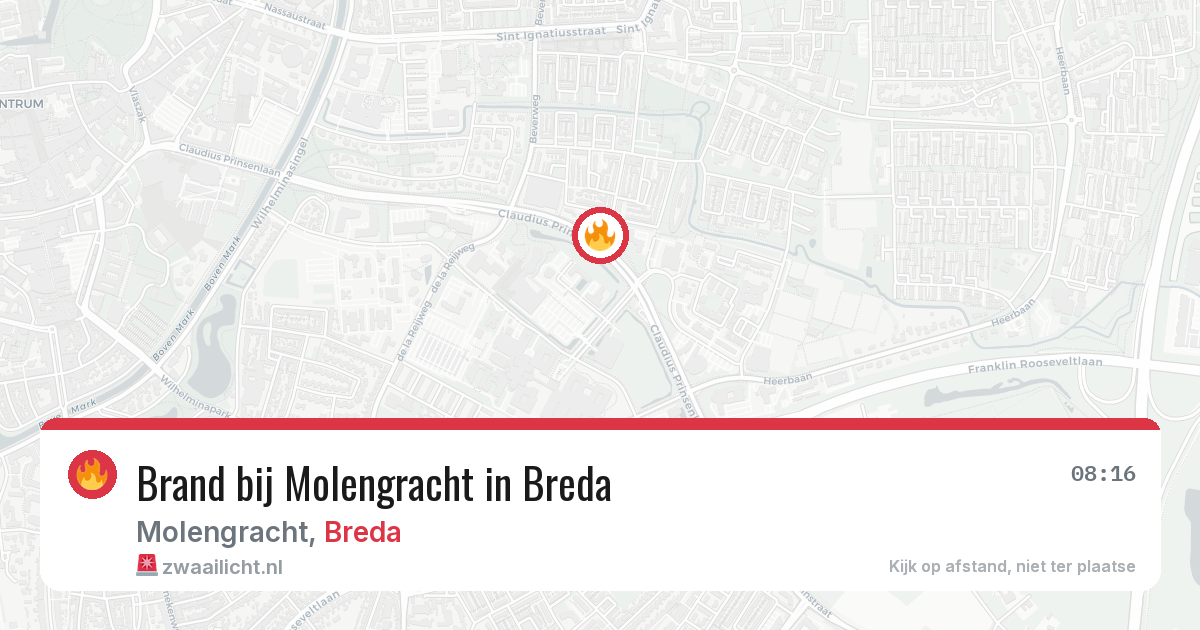 Brand bij Molengracht in Breda — 12 aug 2026