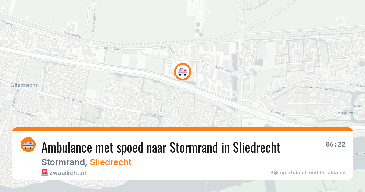 Ambulance met spoed naar Stormrand in Sliedrecht — 22 mei 2026