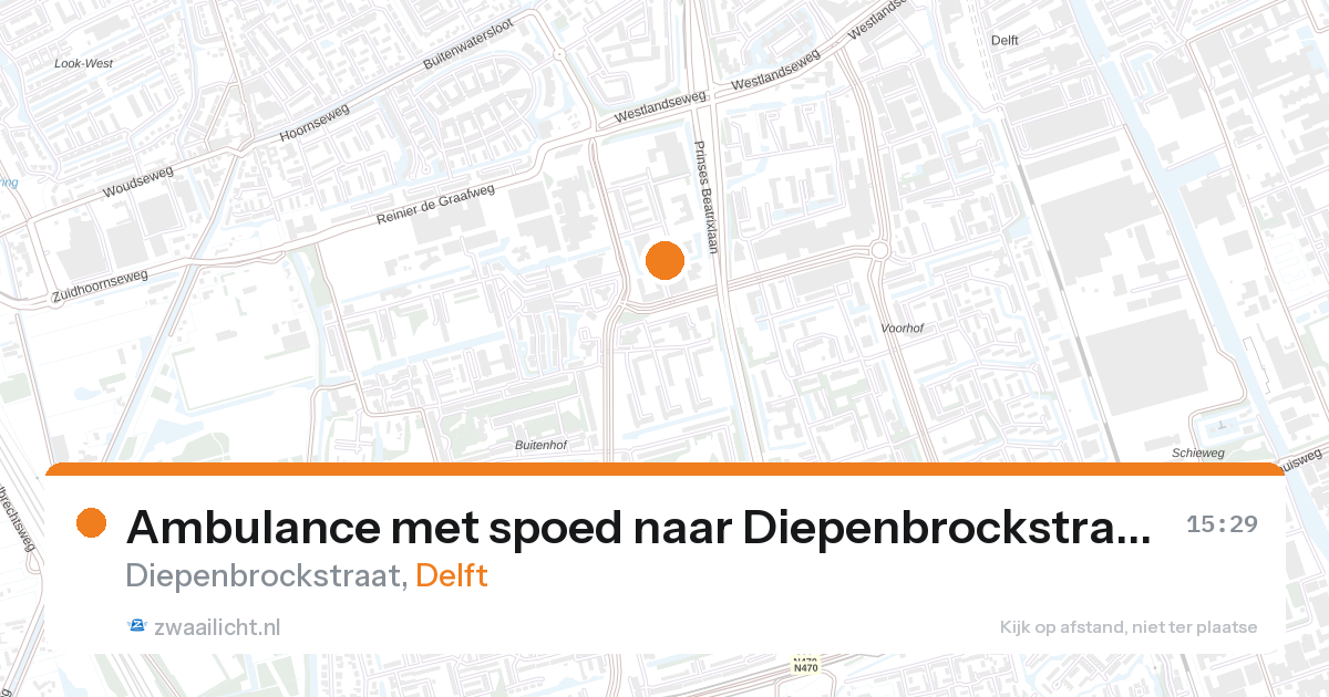 Ambulance met spoed naar Diepenbrockstraat in Delft — 27 aug 2026