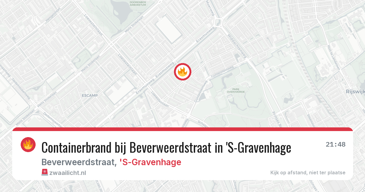 Containerbrand bij Beverweerdstraat in 'S-Gravenhage — 25 mei 2026