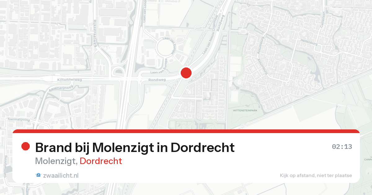 Brand bij Molenzigt in Dordrecht — 26 aug 2026