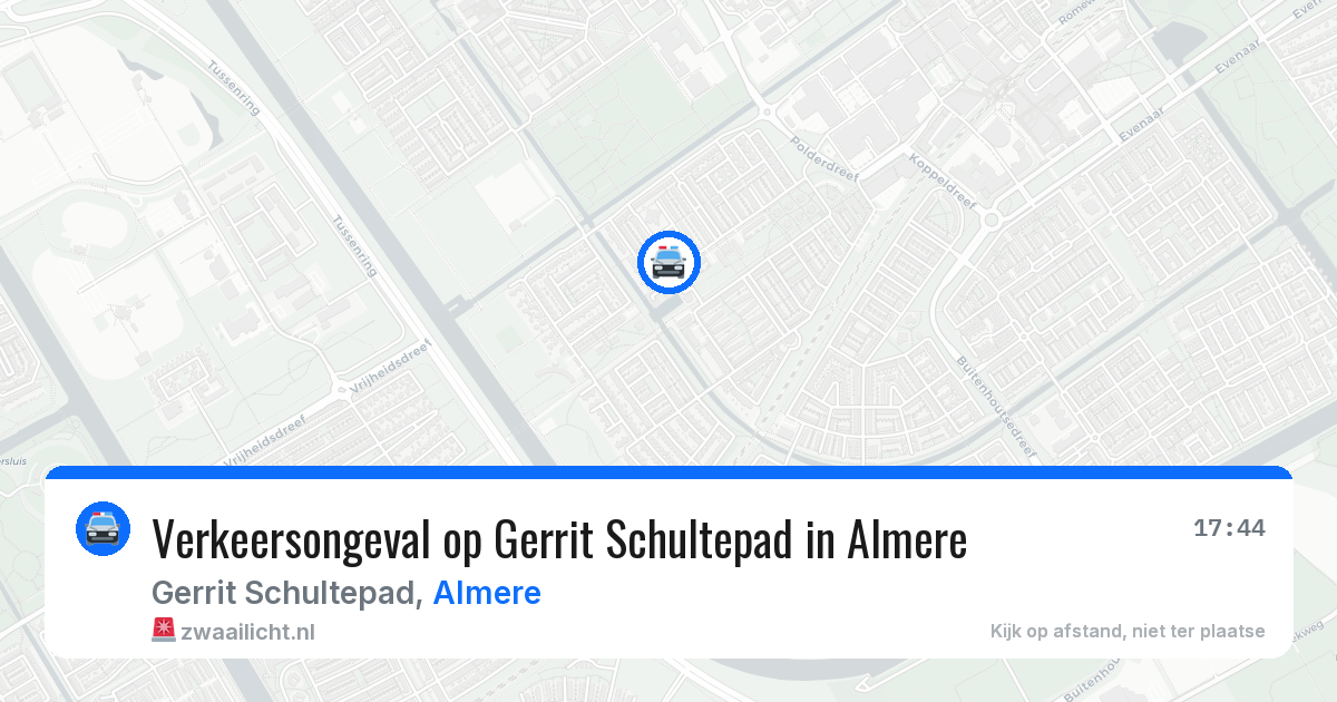 Verkeersongeval op Gerrit Schultepad in Almere — 29 apr 2026