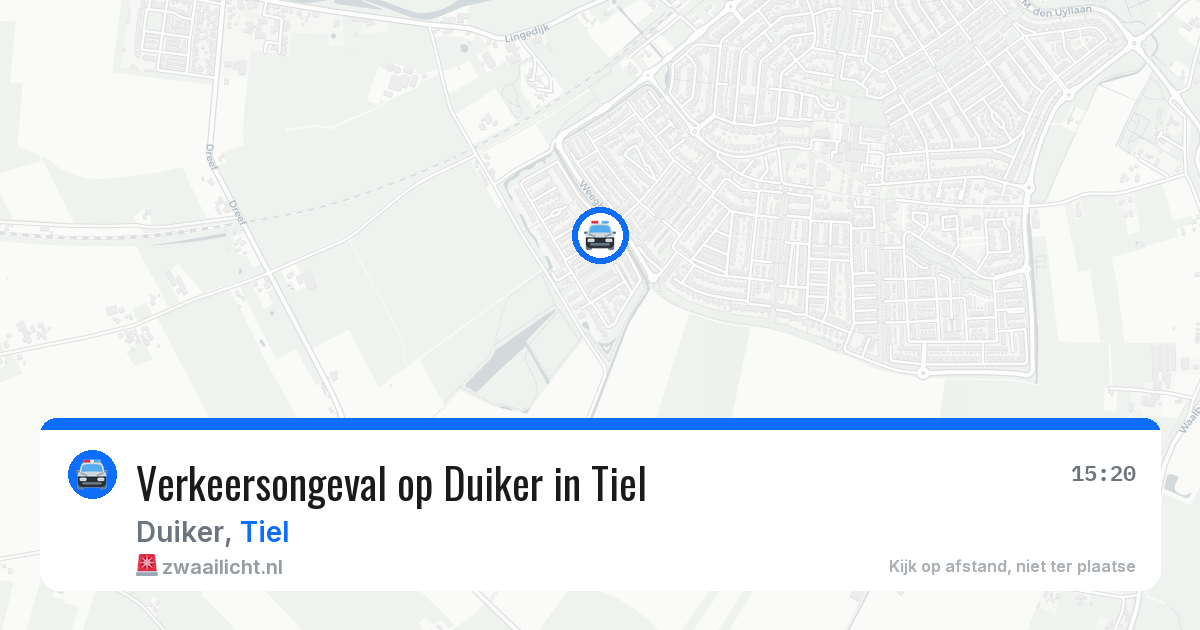Verkeersongeval op Duiker in Tiel — 7 aug 2026