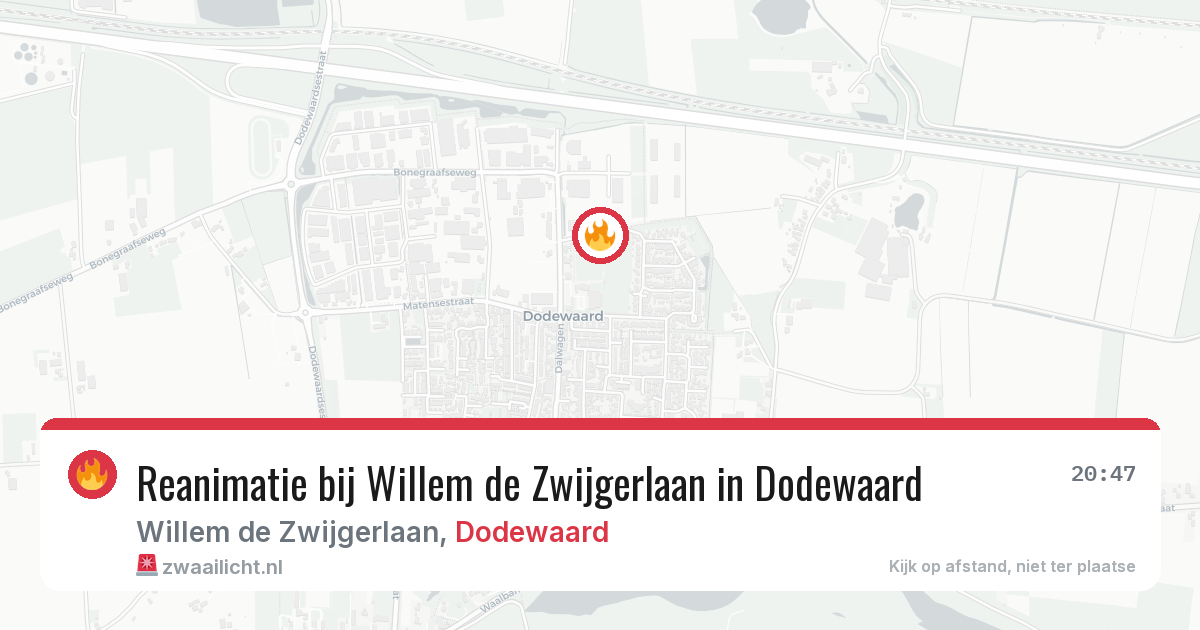 Reanimatie bij Willem de Zwijgerlaan in Dodewaard — 3 mei 2026