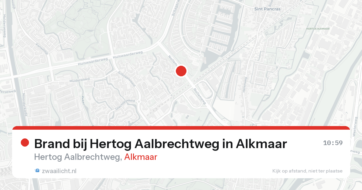 Brand bij Hertog Aalbrechtweg in Alkmaar — 18 mei 2026