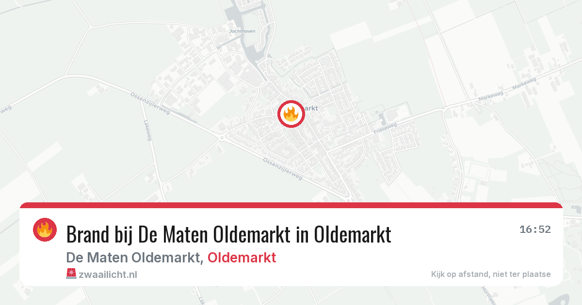 Brand bij De Maten Oldemarkt in Oldemarkt — 21 jun 2026