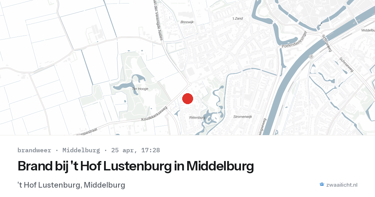 Brand bij 't Hof Lustenburg in Middelburg — 25 apr 2026