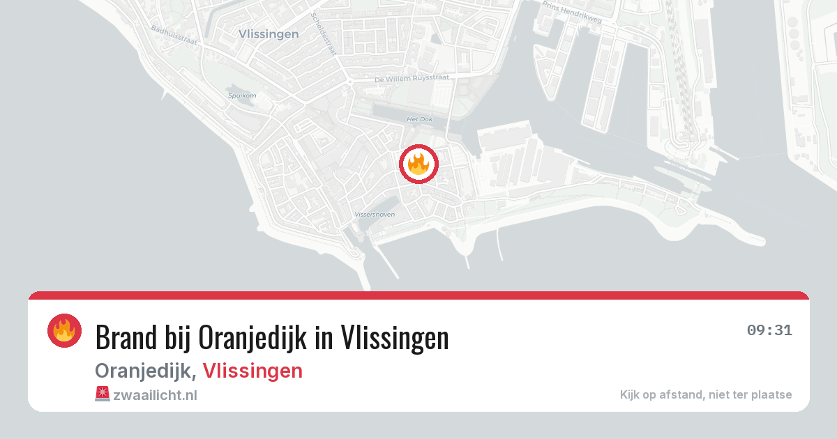 Brand bij Oranjedijk in Vlissingen — 26 jul 2026