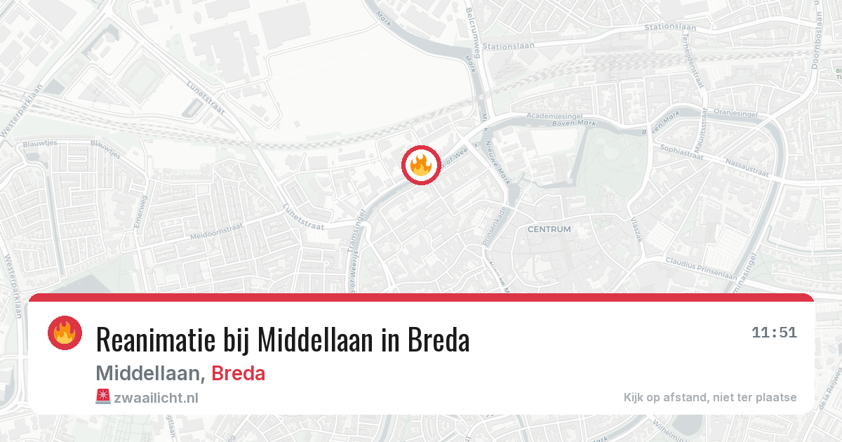 Reanimatie bij Middellaan in Breda — 11 jun 2026