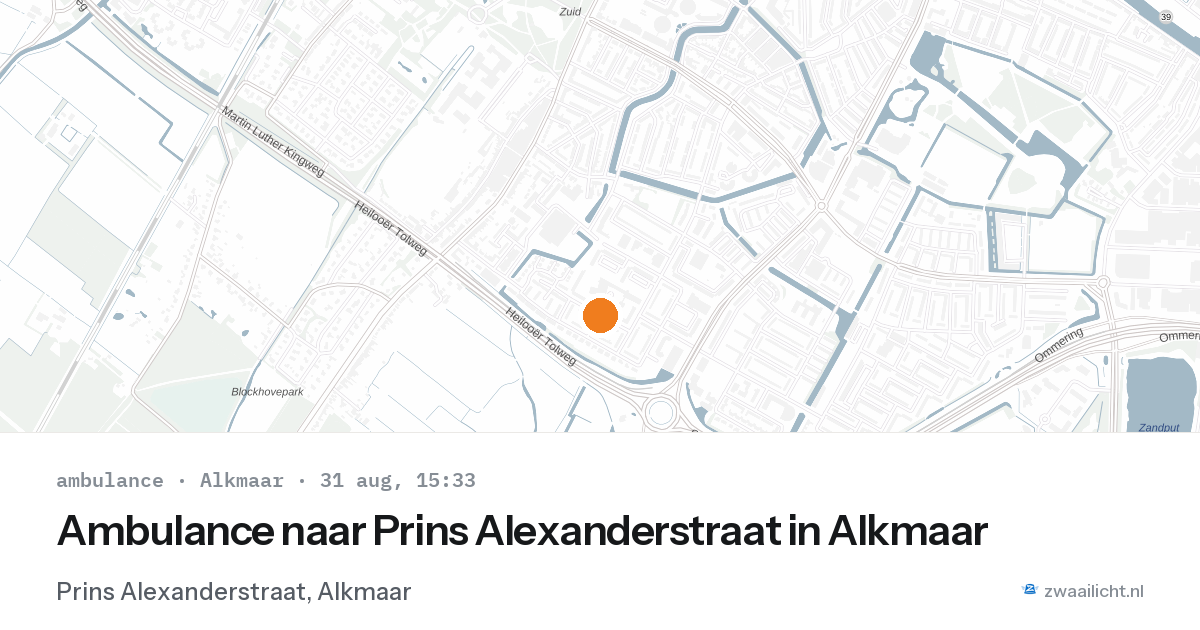 Ambulance naar Prins Alexanderstraat in Alkmaar — 31 aug 2026