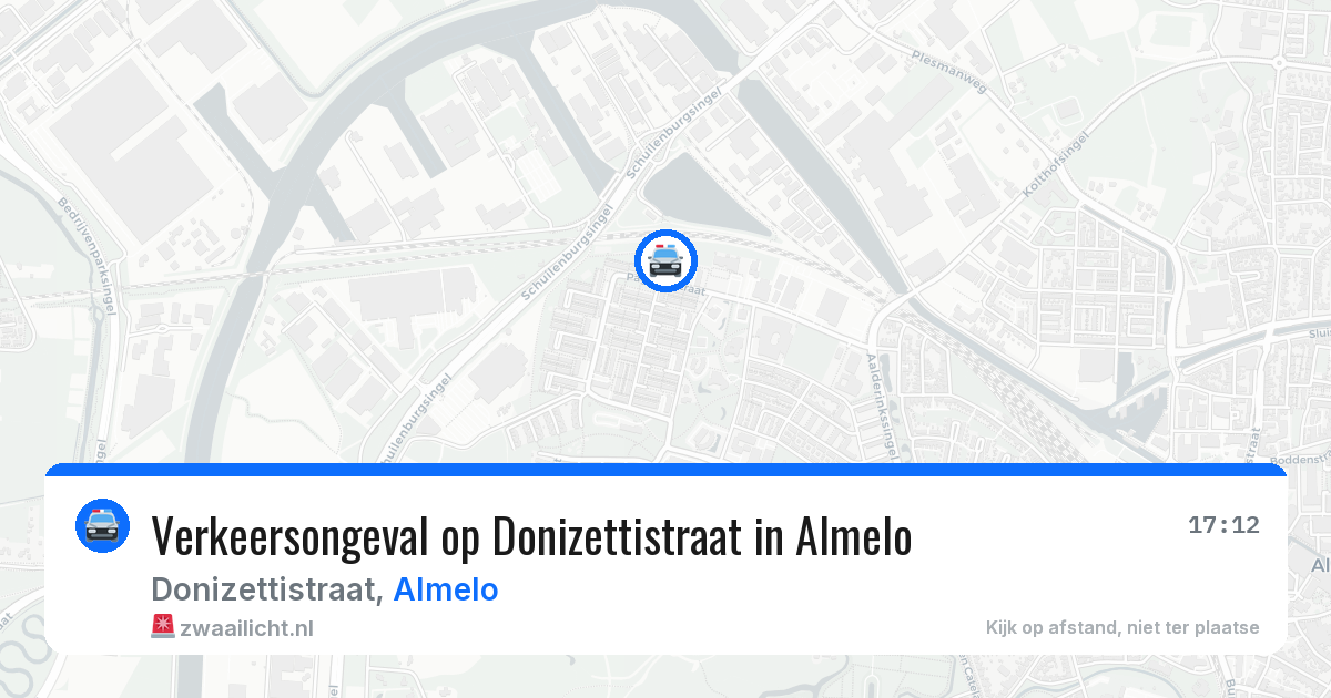 Verkeersongeval op Donizettistraat in Almelo — 12 aug 2026