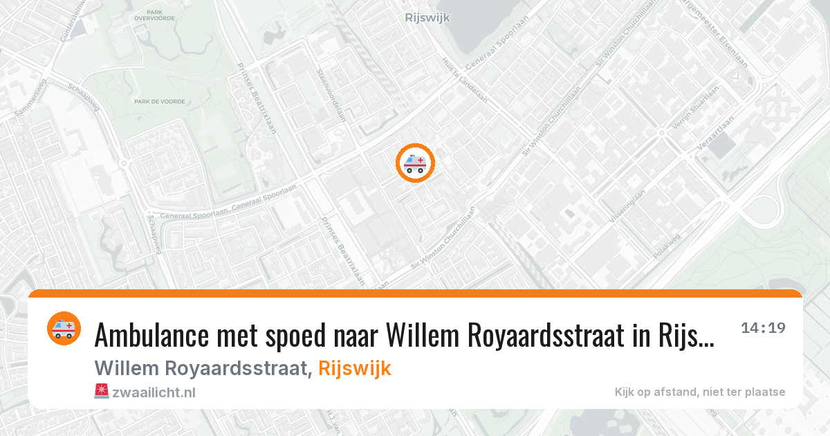 Ambulance met spoed naar Willem Royaardsstraat in Rijswijk — 29 jun 2026
