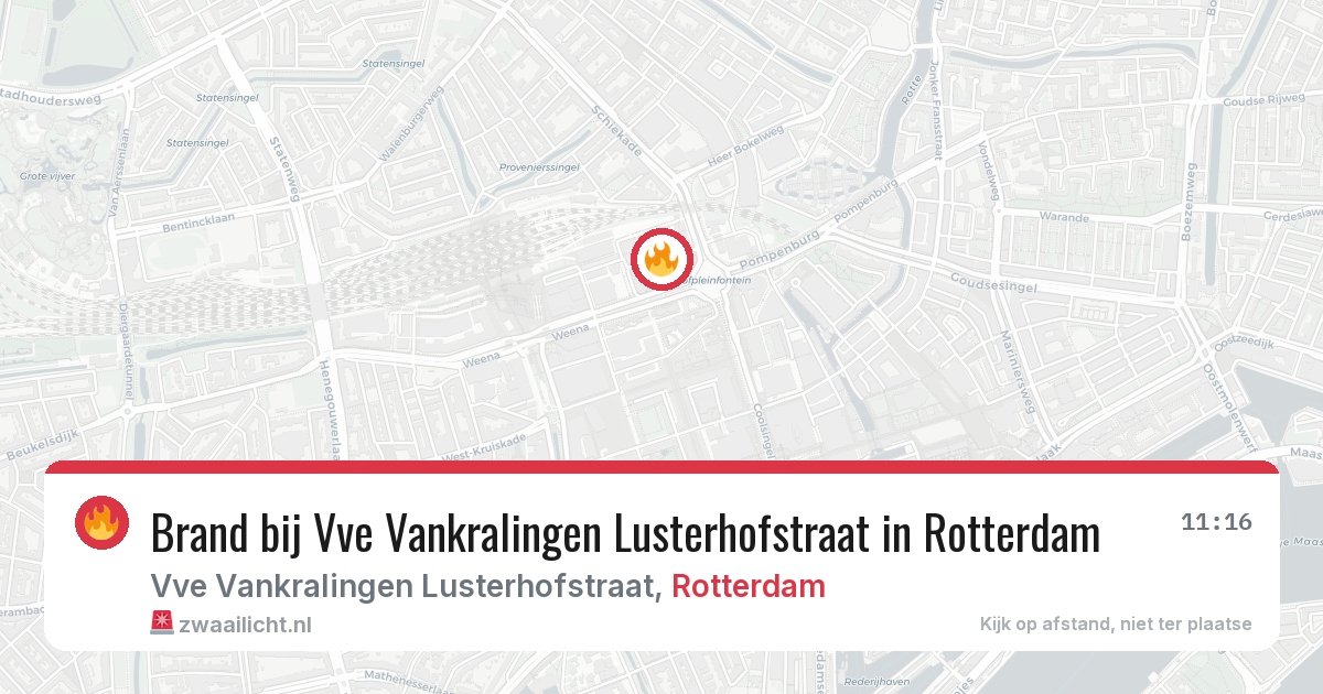Brand bij Vve Vankralingen Lusterhofstraat in Rotterdam — 13 jun 2026