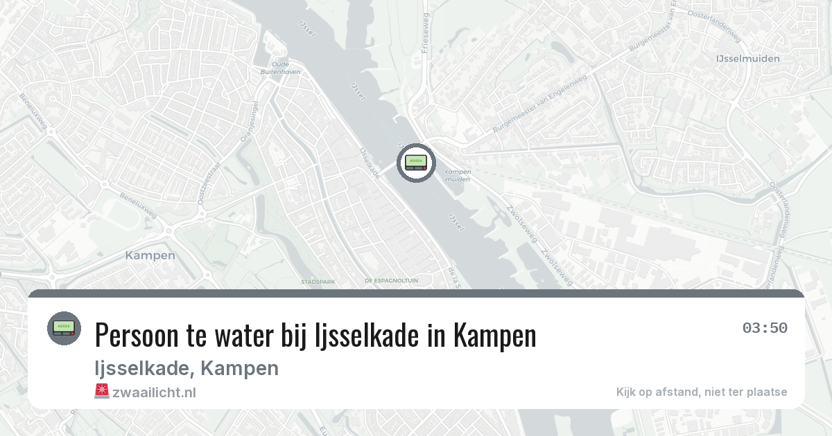 Persoon te water bij Ijsselkade in Kampen — 24 mei 2026
