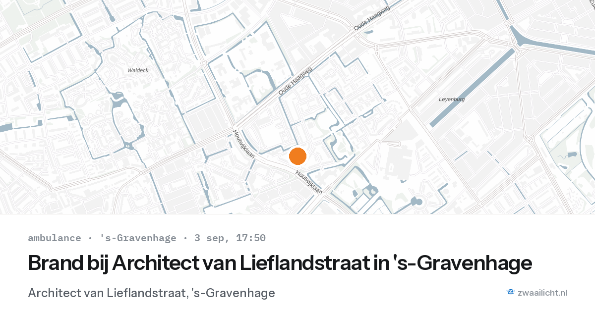 Brand bij Architect van Lieflandstraat in 's-Gravenhage — 3 sep 2026