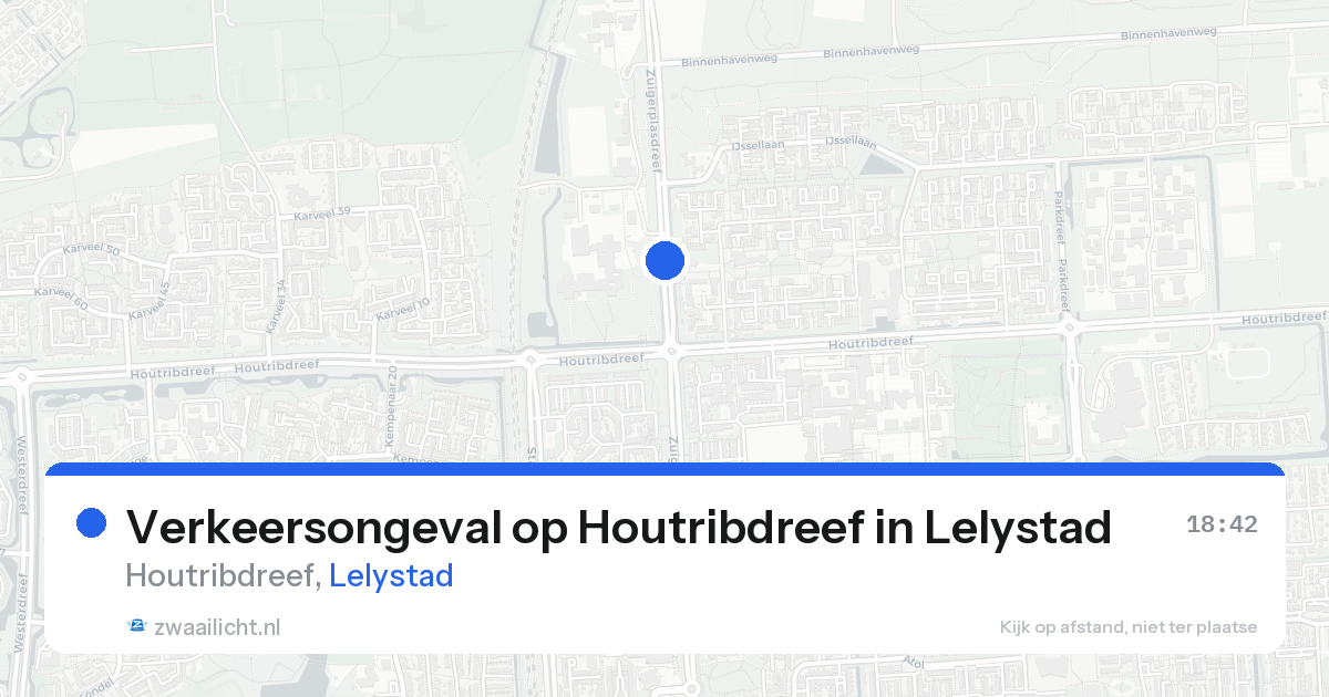 Verkeersongeval op Houtribdreef in Lelystad — 16 aug 2026