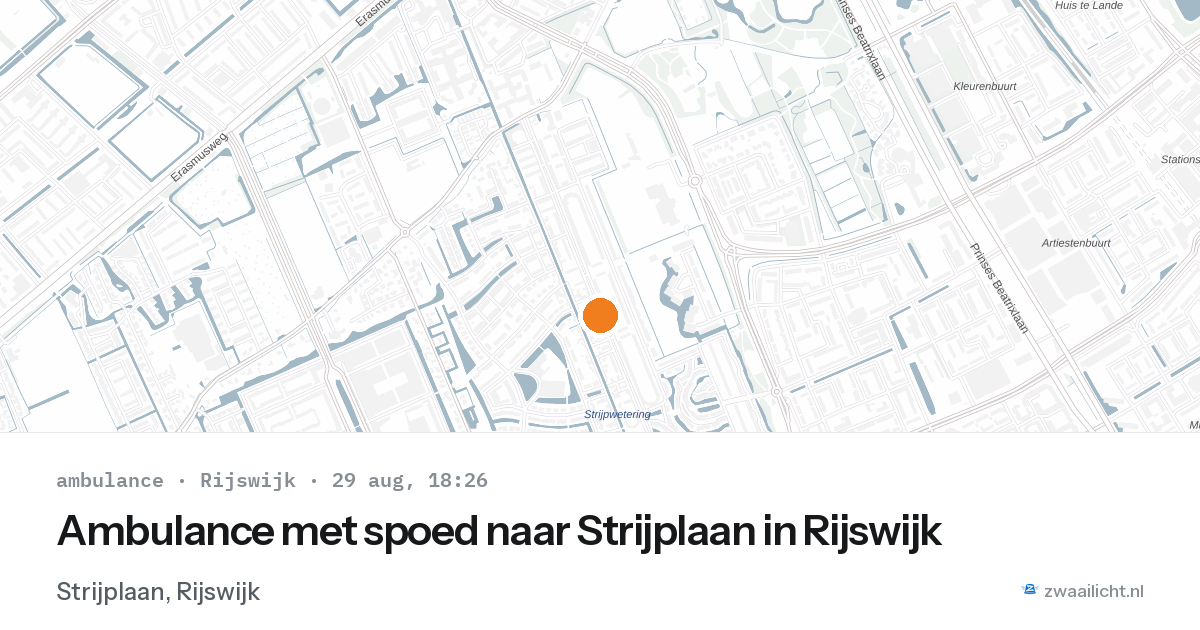 Ambulance met spoed naar Strijplaan in Rijswijk — 29 aug 2026