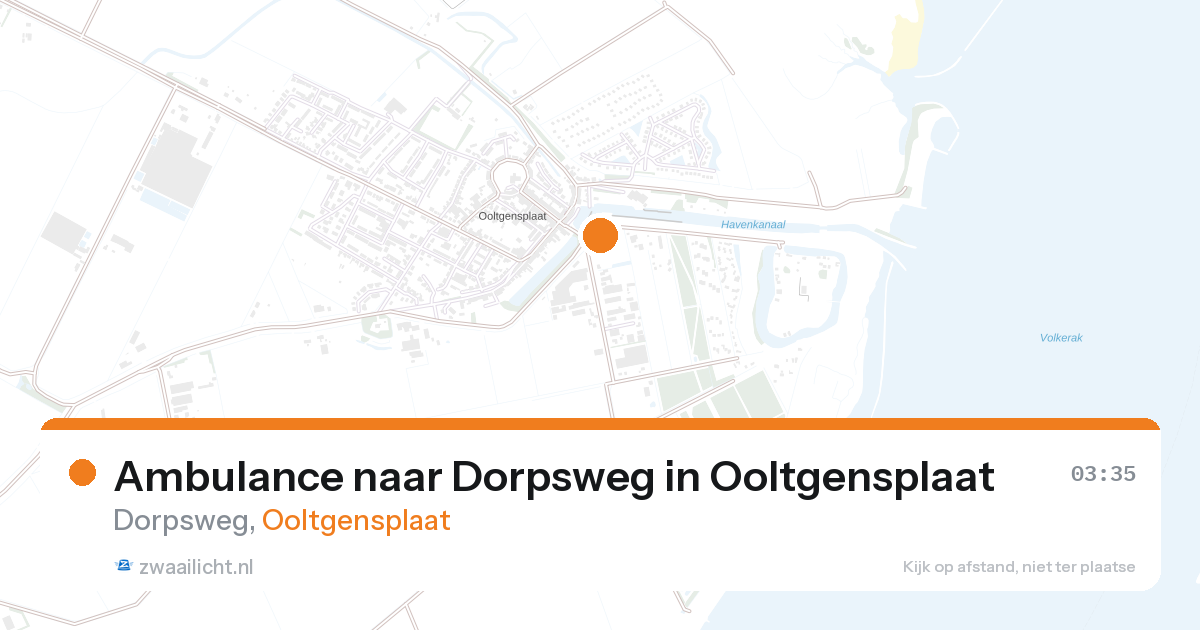 Ambulance naar Dorpsweg in Ooltgensplaat — 27 aug 2026