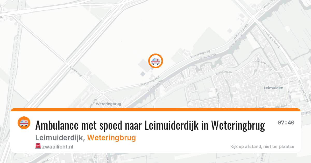 Ambulance met spoed naar Leimuiderdijk in Weteringbrug — 6 jul 2026