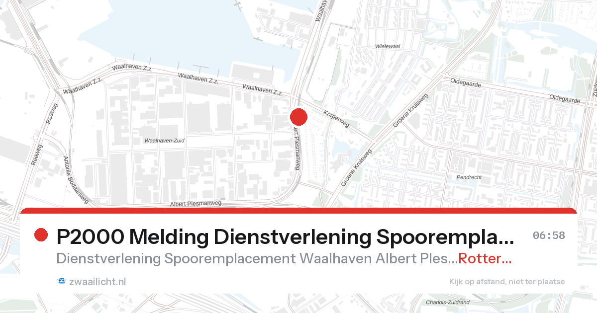 P2000 Melding Dienstverlening Spooremplacement Waalhaven Albert Plesmanweg, Rotterdam — 7 feb 2026