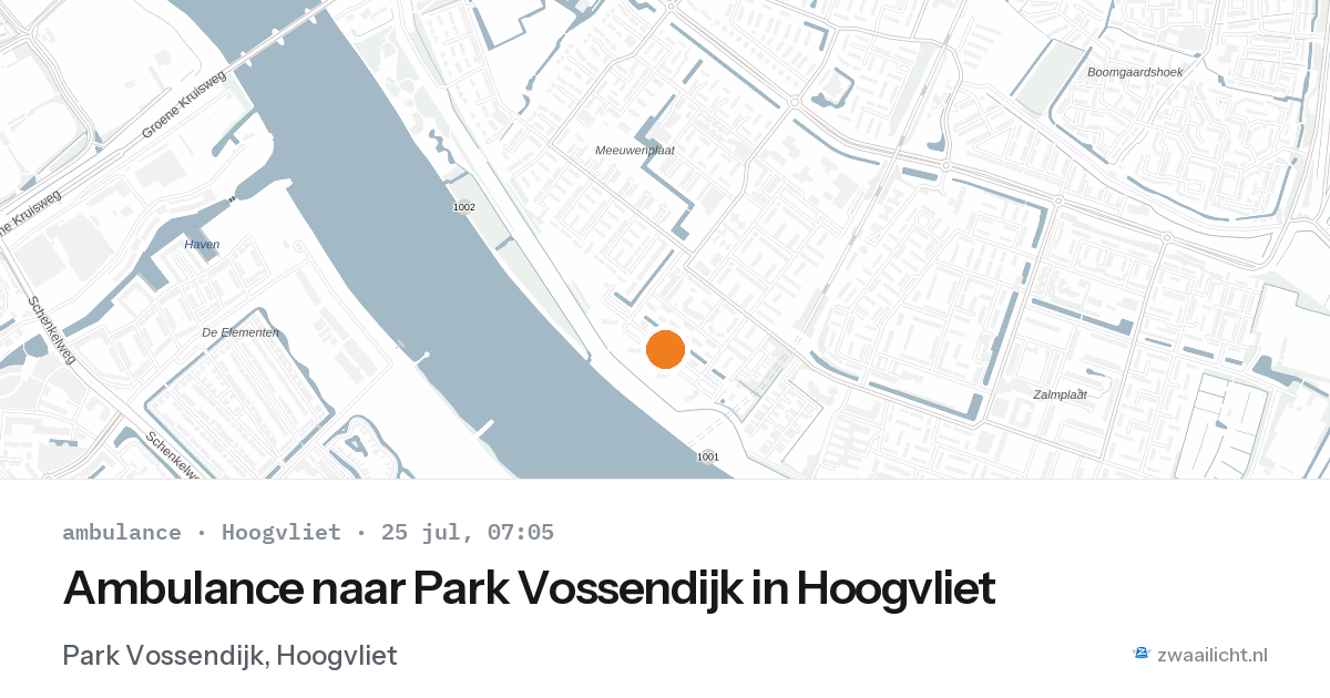Ambulance naar Park Vossendijk in Hoogvliet — 25 jul 2026