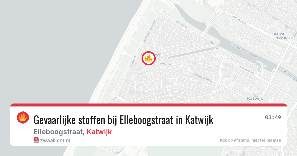 Gevaarlijke stoffen bij Elleboogstraat in Katwijk — 1 aug 2026