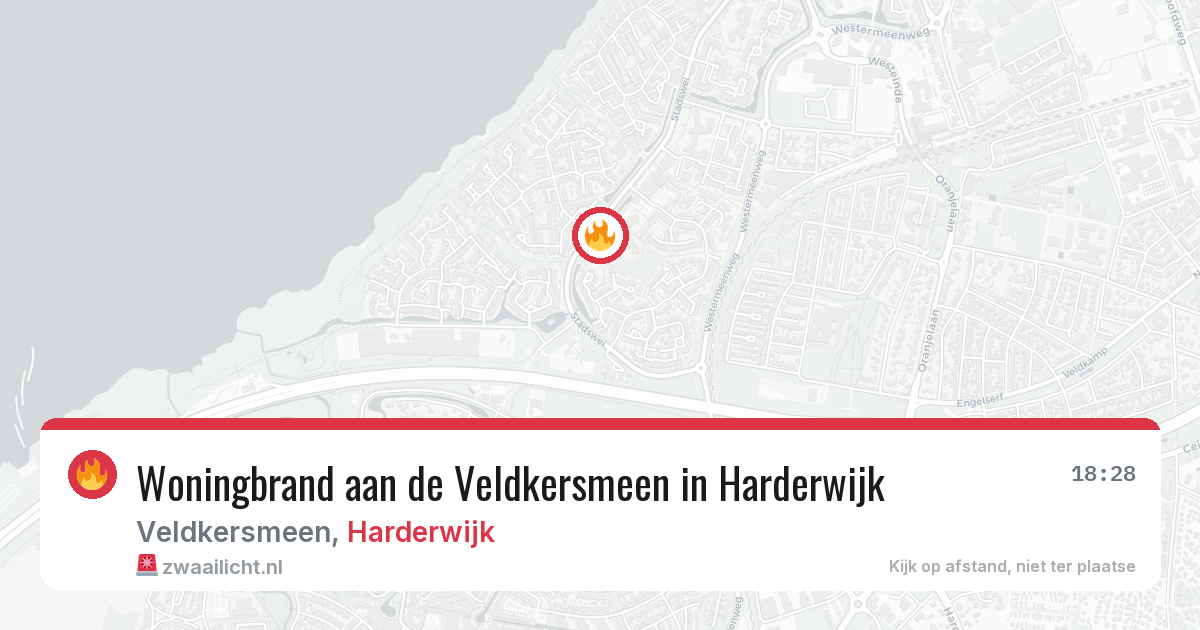 Woningbrand aan de Veldkersmeen in Harderwijk — 16 jul 2026