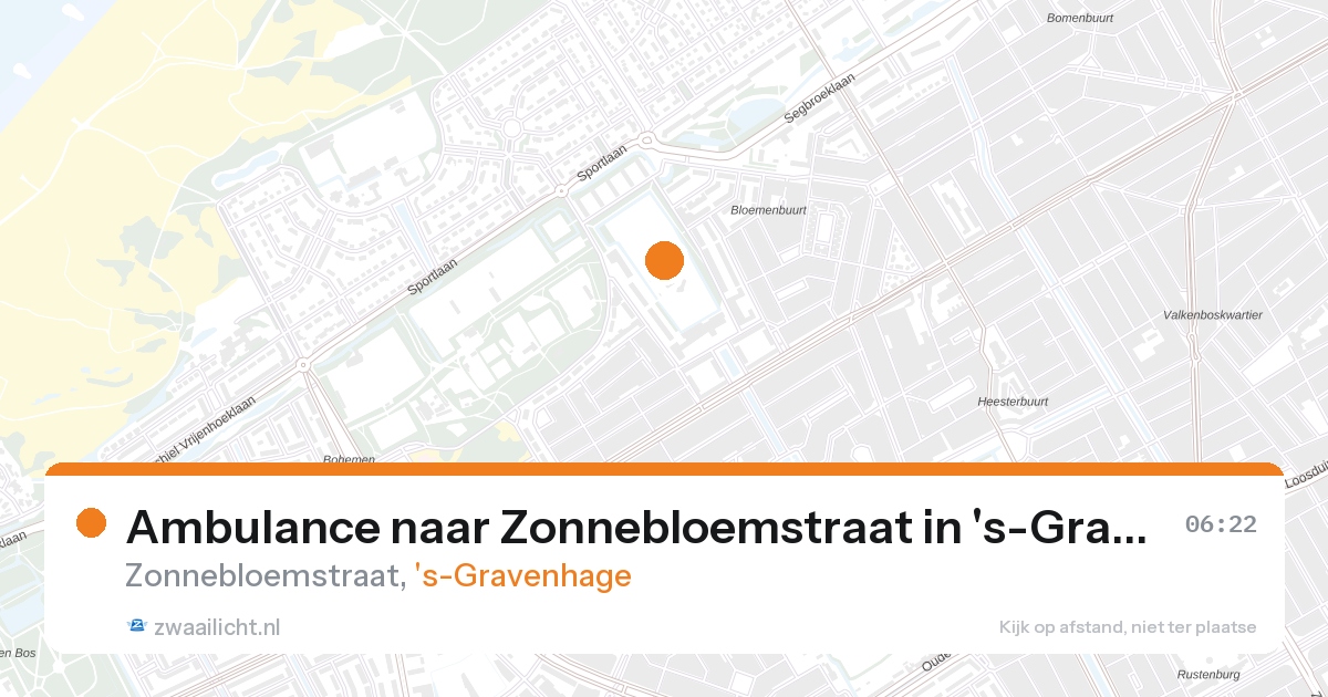 Ambulance naar Zonnebloemstraat in 's-Gravenhage — 28 aug 2026