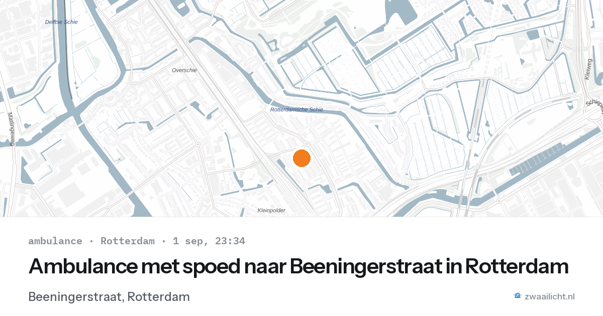 Ambulance met spoed naar Beeningerstraat in Rotterdam — 1 sep 2026
