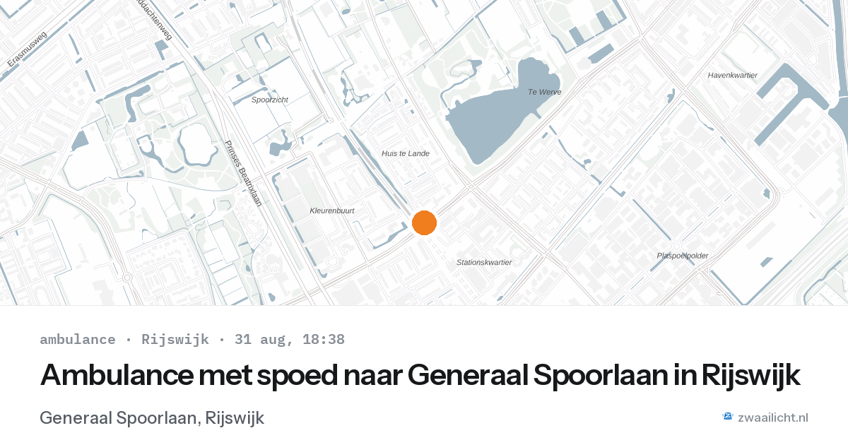 Ambulance met spoed naar Generaal Spoorlaan in Rijswijk — 31 aug 2026