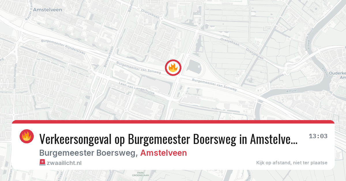 Verkeersongeval op Burgemeester Boersweg in Amstelveen — 11 apr 2026