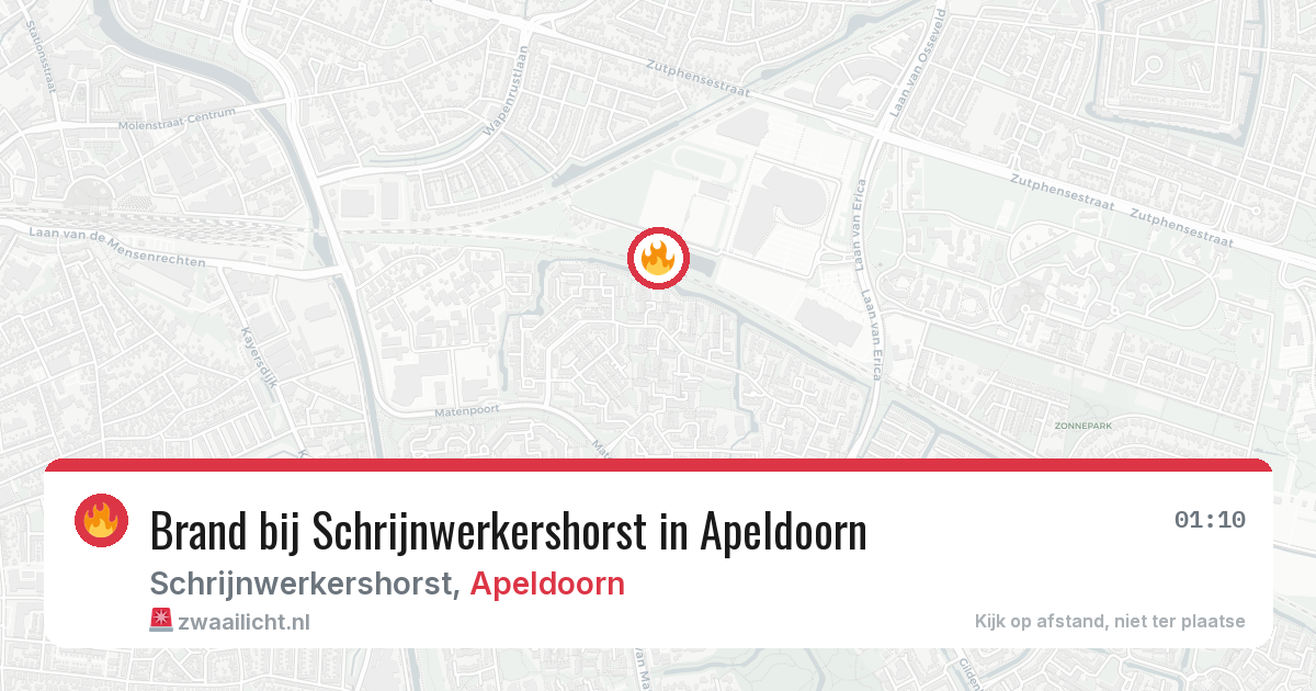Brand bij Schrijnwerkershorst in Apeldoorn — 15 jul 2026