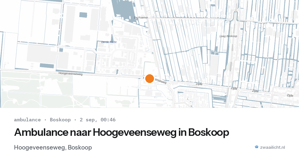 Ambulance naar Hoogeveenseweg in Boskoop — 1 sep 2026