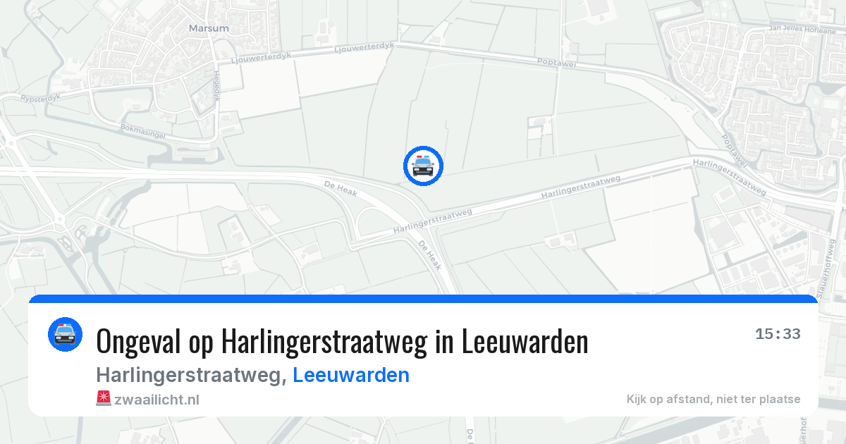 Ongeval op Harlingerstraatweg in Leeuwarden — 16 jul 2026